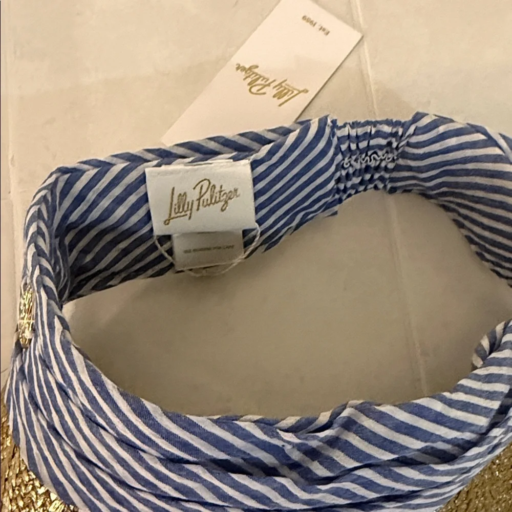 Lilly Pulitzer Gold and Blue Women's Visor - Picture 3 of 9